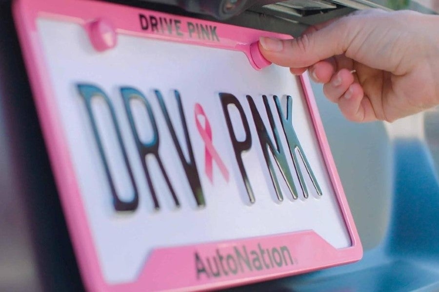 We drive pink license plate