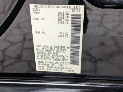 2019 Nissan Altima 2.5 SR