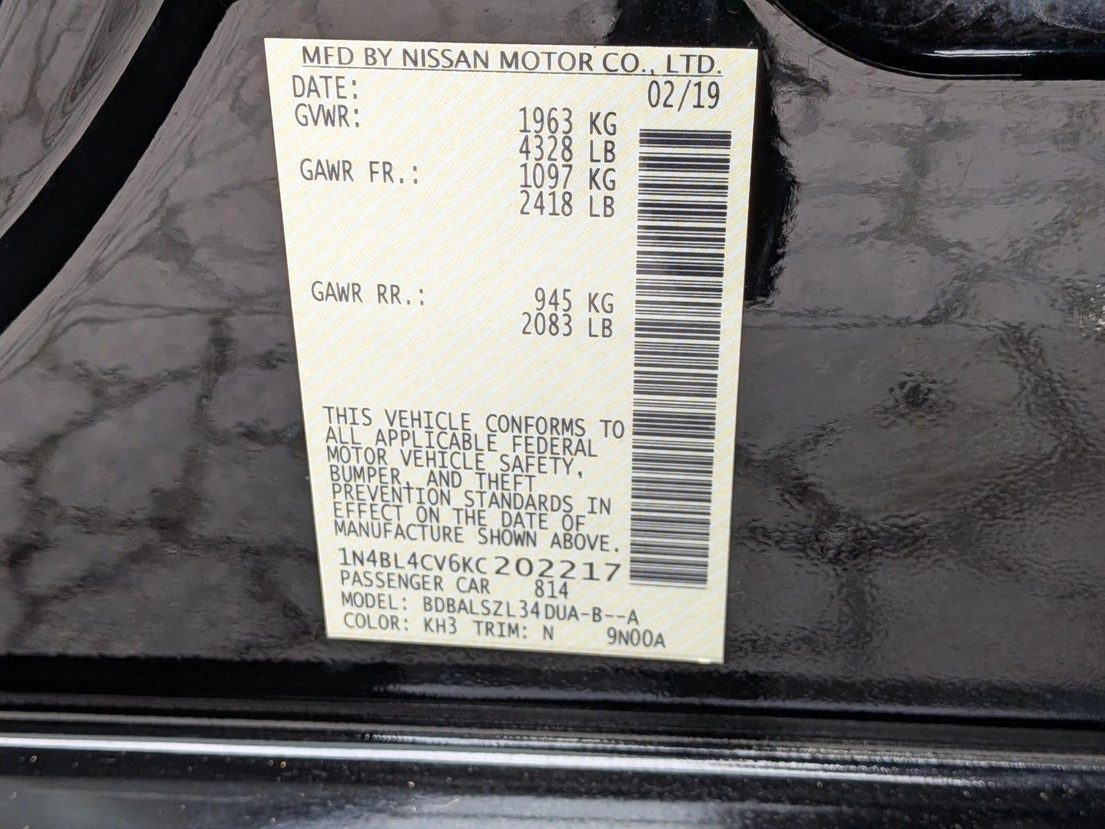 2019 Nissan Altima 2.5 SR