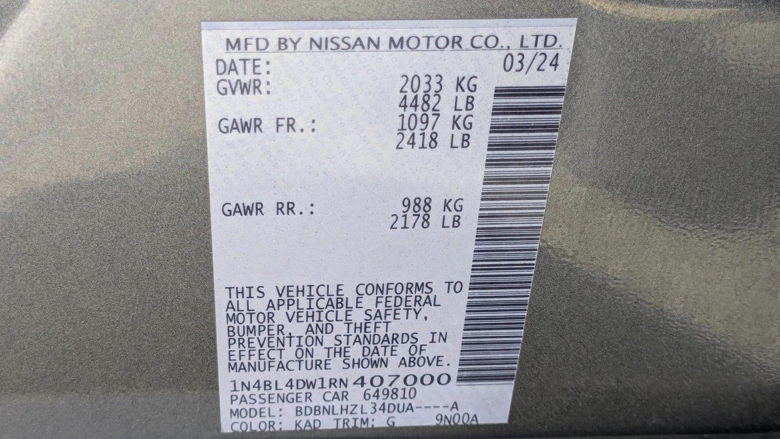 2024 Nissan Altima 2.5 SV