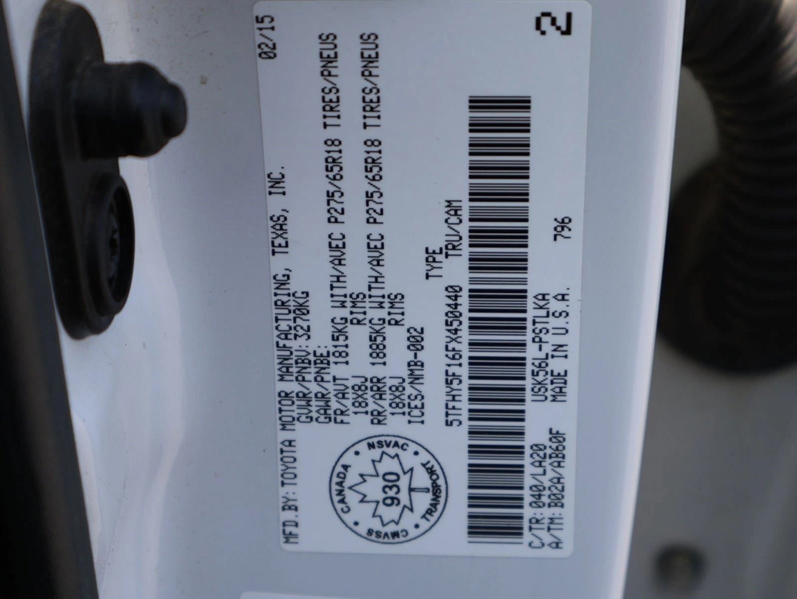 2015 Toyota Tundra Limited 5.7L V8