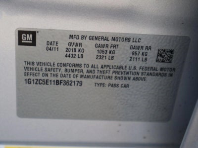 2011 Chevrolet Malibu LT with 1LT