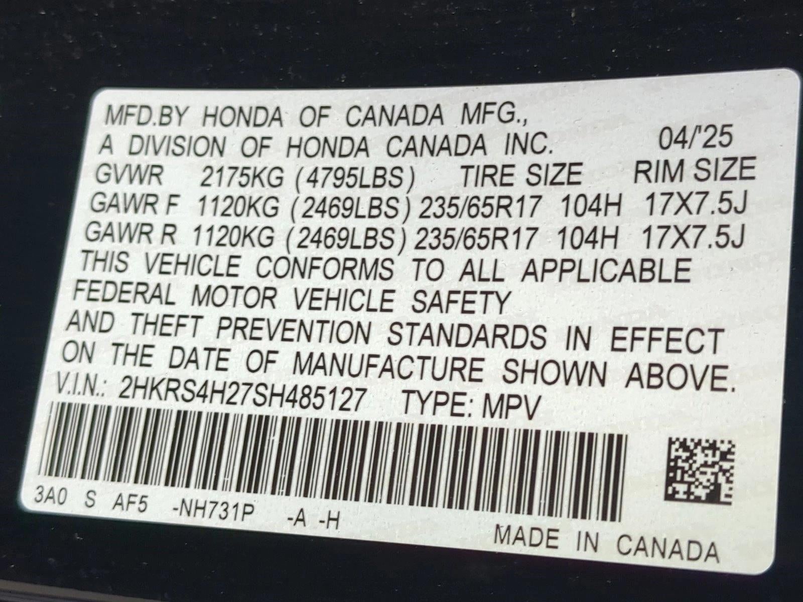 2025 Honda CR-V LX AWD