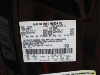 2013 Ford F-150 4WD SuperCrew 5-1/2 Ft Box XLT