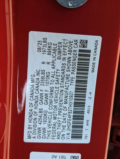 2026 Honda Civic Sedan Hybrid Sport CVT