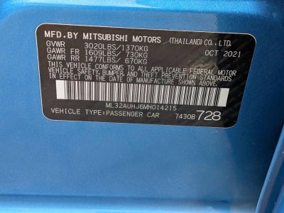 2021 Mitsubishi Mirage ES CVT
