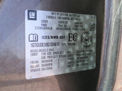 2016 GMC Canyon Crew Cab Short Box 4-Wheel Drive SLT