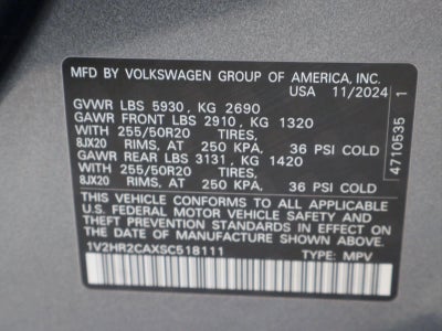 2025 Volkswagen Atlas 2.0T SE w/Technology 4MOTION