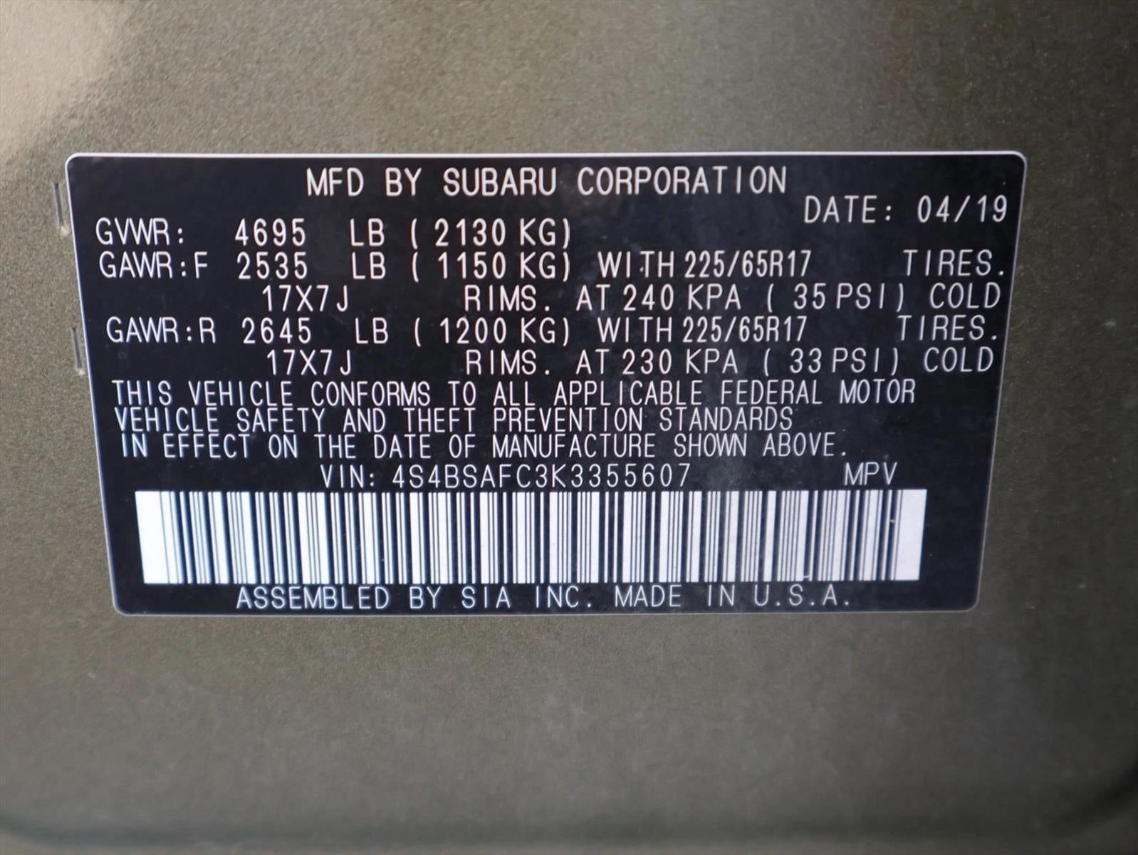2019 Subaru Outback 2.5i Premium