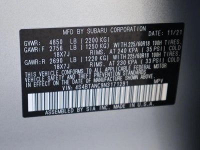 2022 Subaru Outback Limited CVT