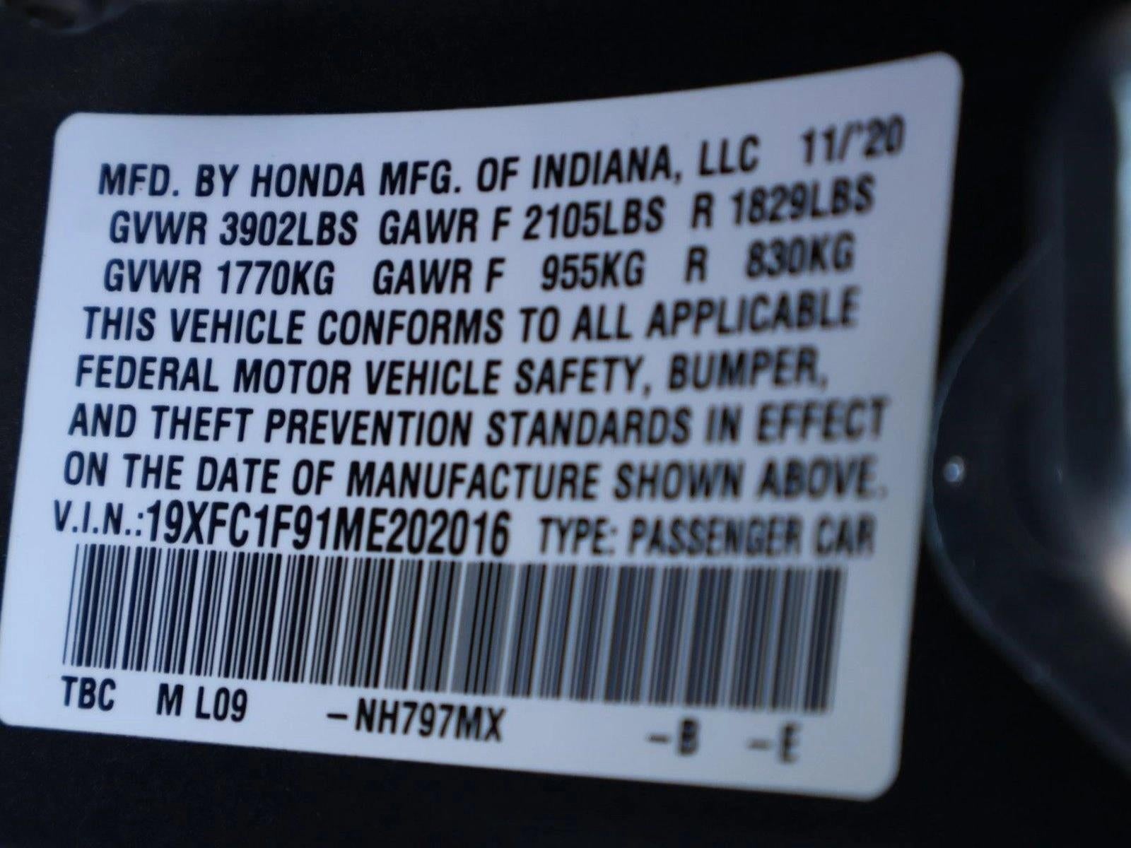 2021 Honda Civic Sedan Touring CVT