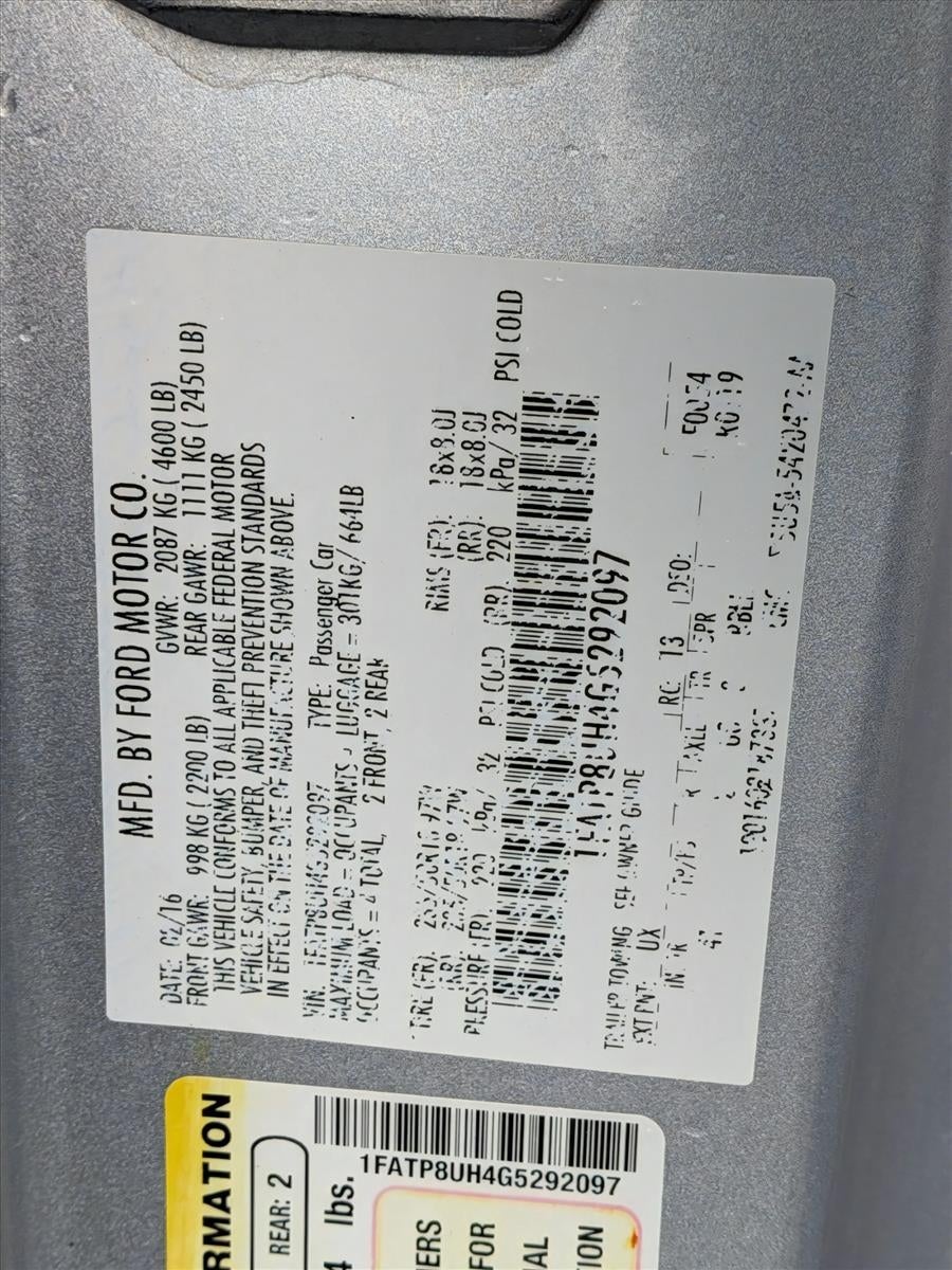 2016 Ford Mustang 2dr Conv EcoBoost Premium