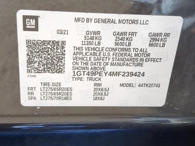 2021 GMC Sierra 2500 HD Crew Cab Standard Box 4-Wheel Drive AT4