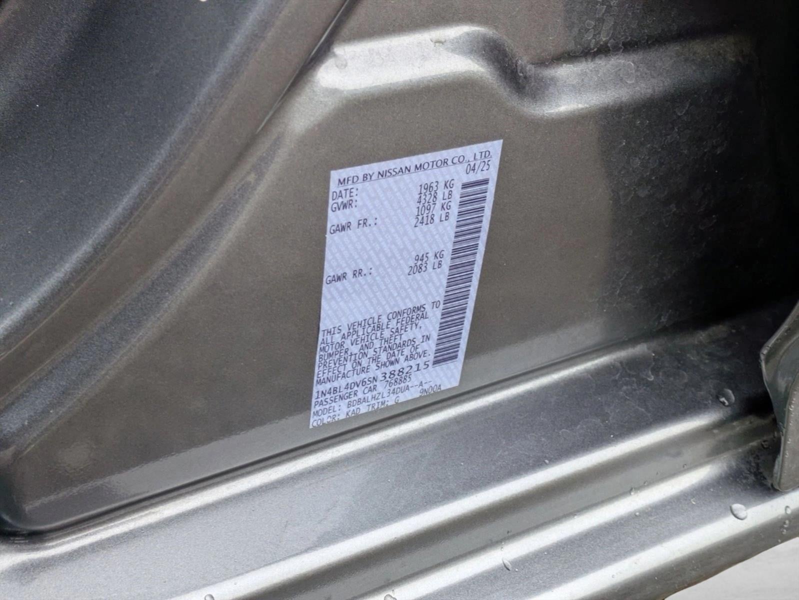 2025 Nissan Altima SV FWD