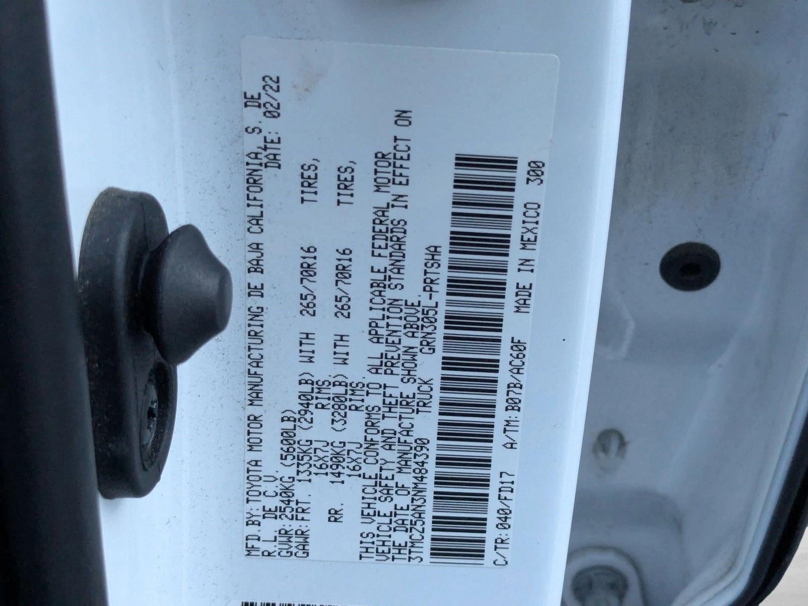 2022 Toyota Tacoma 4WD 4WD TRD Off Road Double Cab 5' Bed V6 AT (Natl)