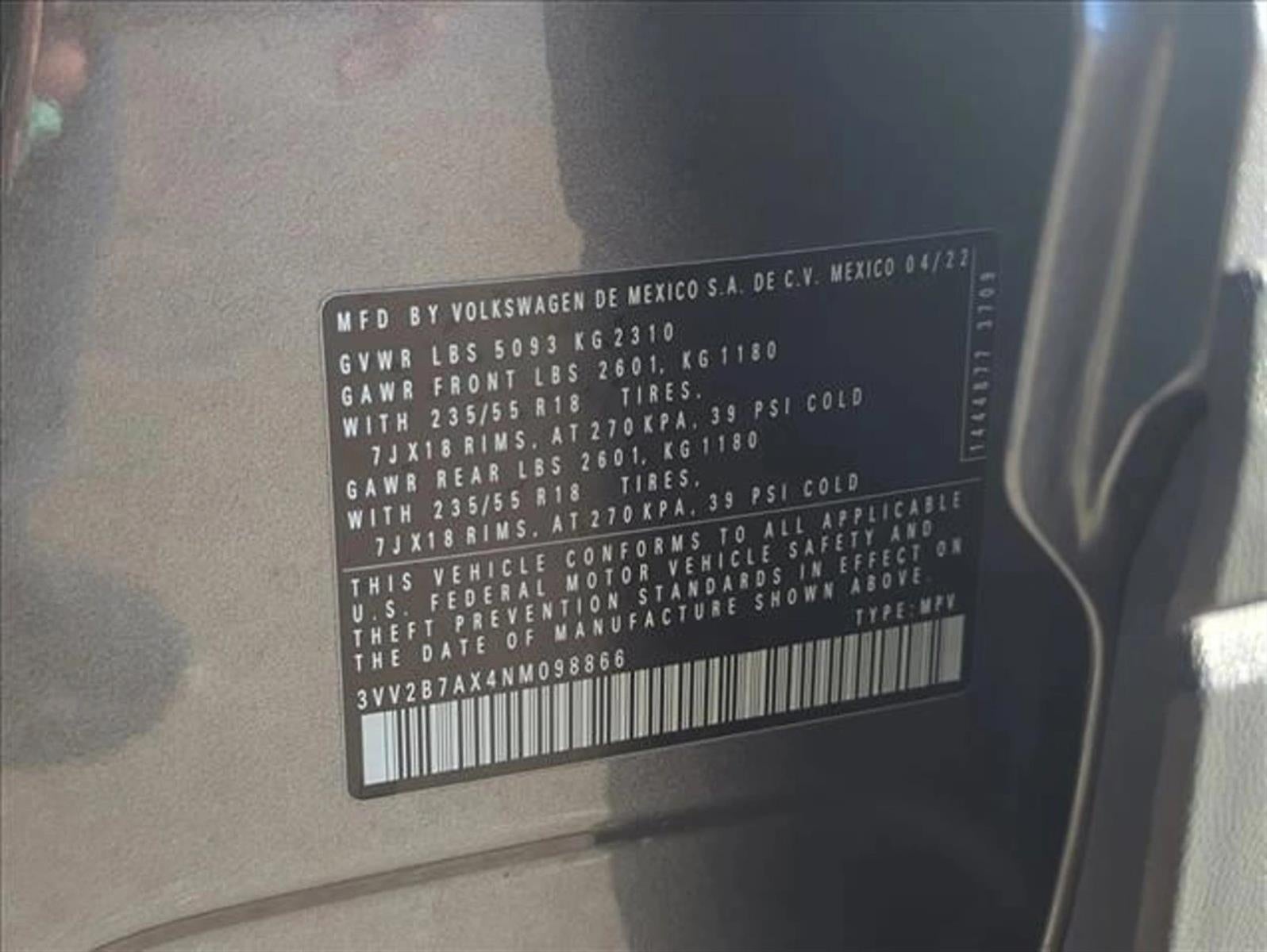 2022 Volkswagen Tiguan 2.0T SE 4MOTION