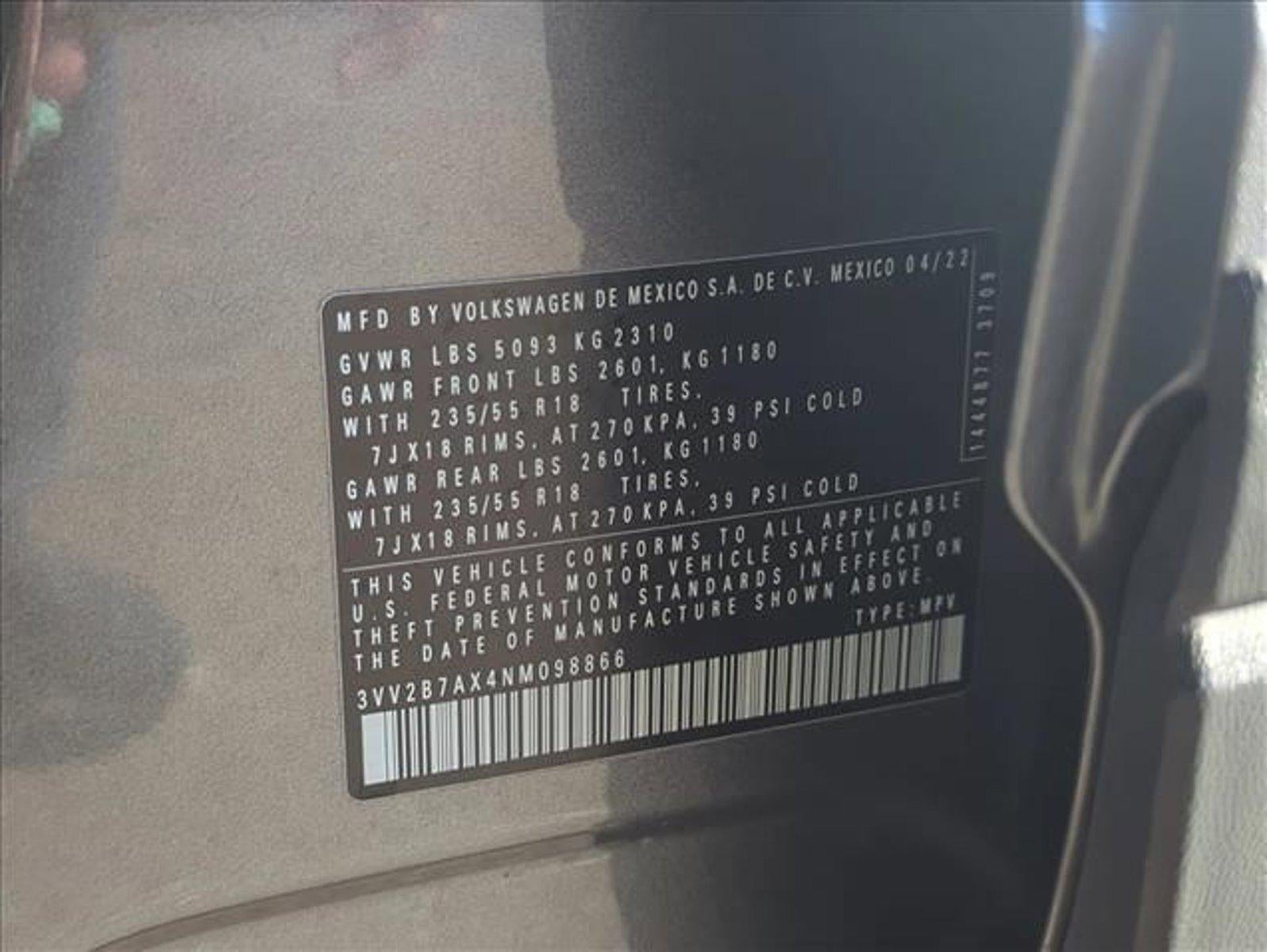 2022 Volkswagen Tiguan 2.0T SE 4MOTION