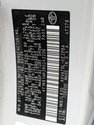 2024 Toyota Camry XSE Auto (Natl)