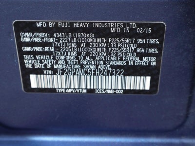 2015 Subaru XV Crosstrek 2.0i Limited CVT