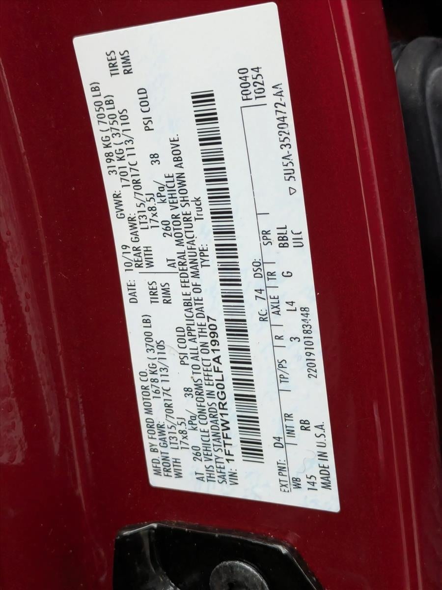 2020 Ford F-150 Raptor 4WD SuperCrew 5.5' Box