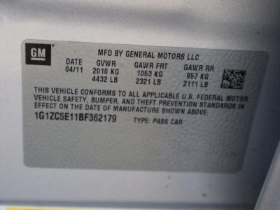 2011 Chevrolet Malibu LT with 1LT