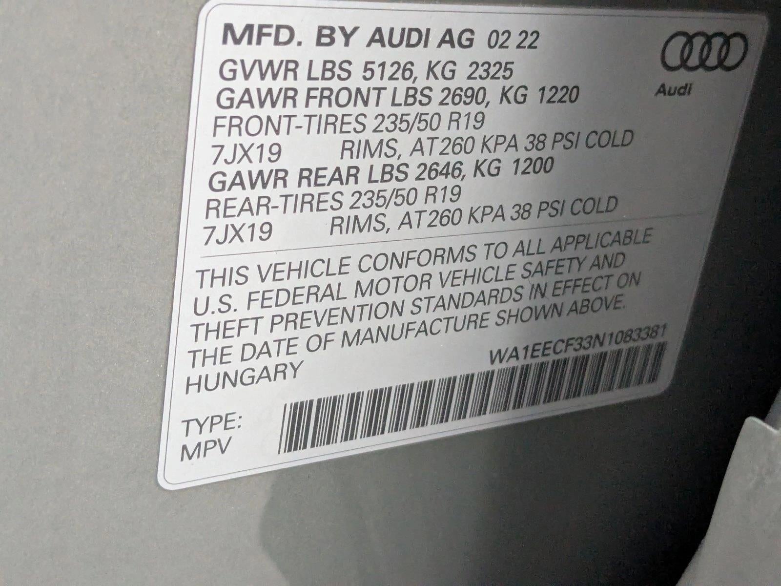 2022 Audi Q3 S line Premium Plus 45 TFSI quattro