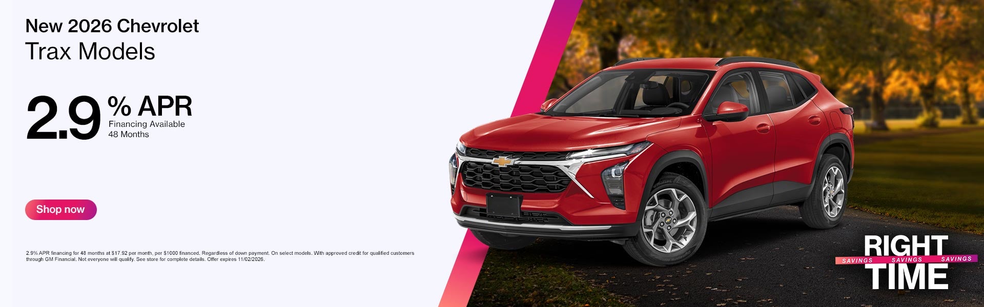 New 2026 Chevrolet Trax APR Offer